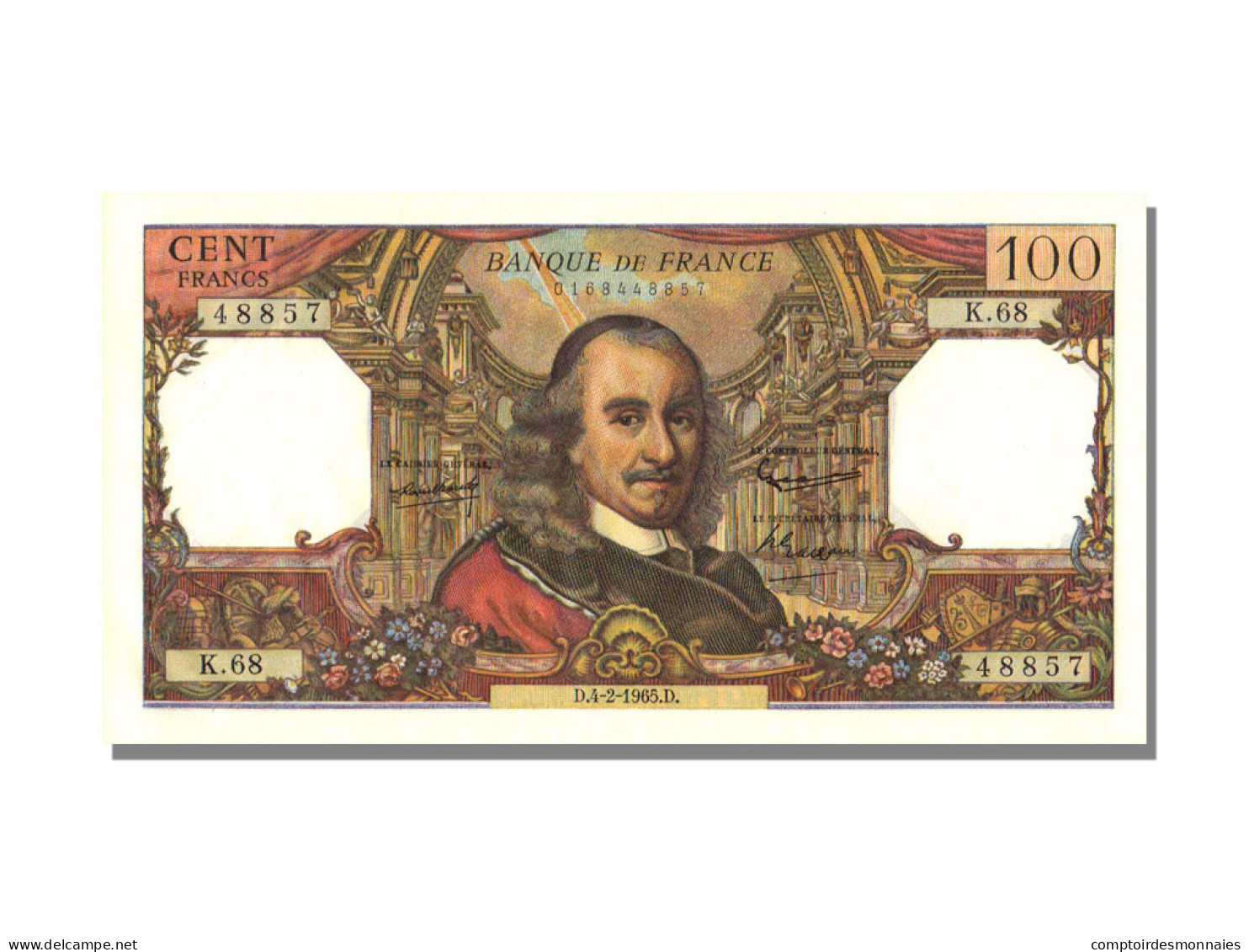 Billet, France, 100 Francs, 100 F 1964-1979 ''Corneille'', 1965, 1965-02-04 - 100 F 1964-1979 ''Corneille''