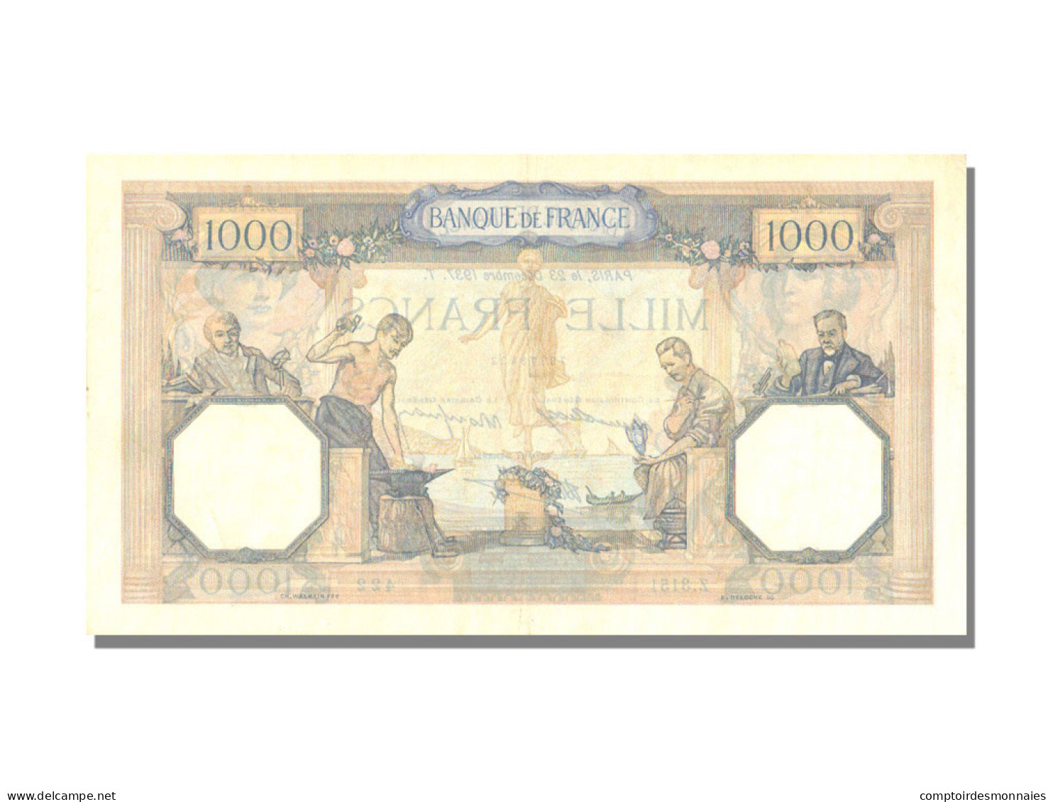 Billet, France, 500 Francs, 1 000 F 1927-1940 ''Cérès Et Mercure'', 1937 - 1 000 F 1927-1940 ''Cérès Et Mercure''