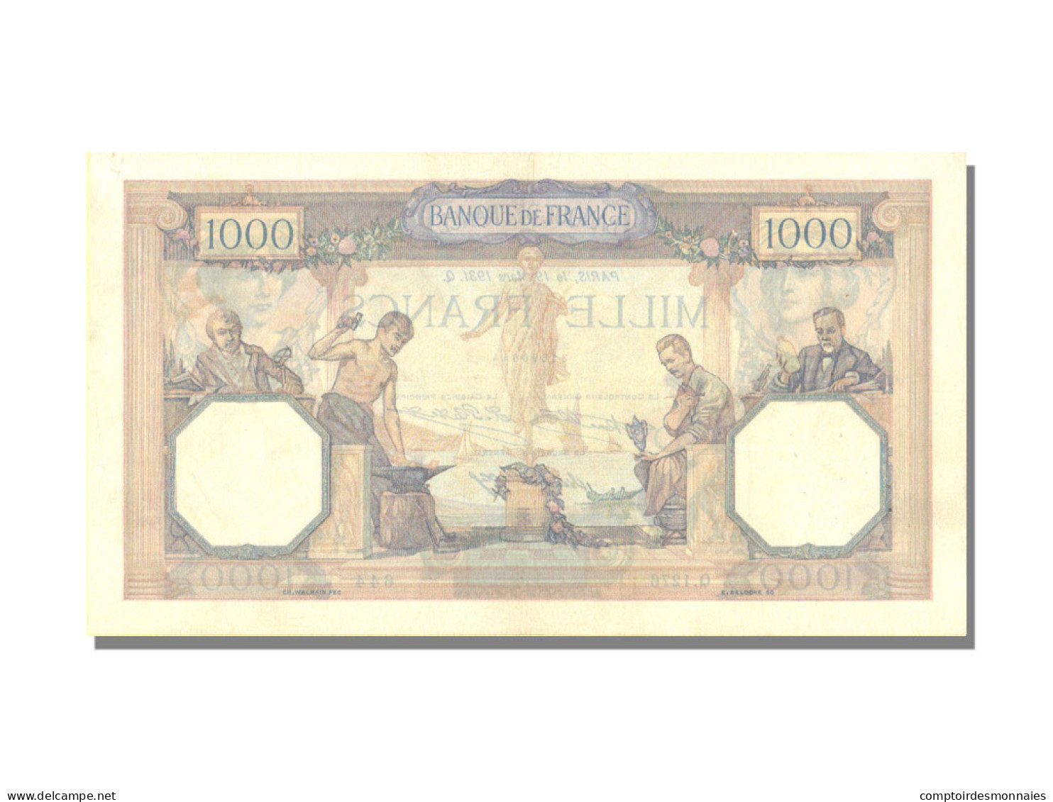 Billet, France, 1000 Francs, 1 000 F 1927-1940 ''Cérès Et Mercure'', 1931 - 1 000 F 1927-1940 ''Cérès Et Mercure''