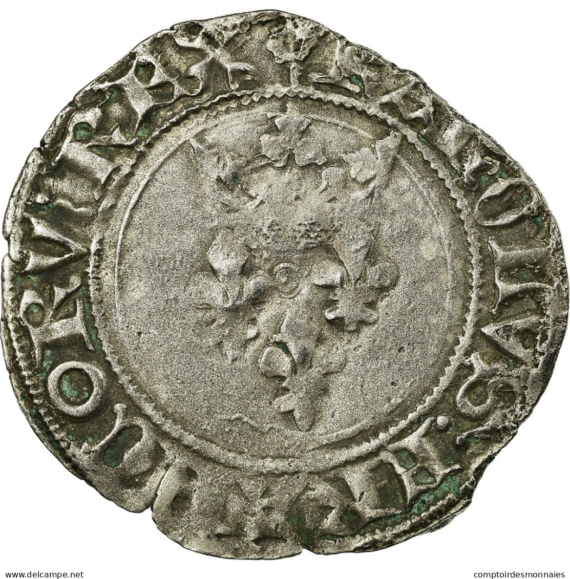 Monnaie, France, Florette, Châlons-Sur-Marne, TB+, Argent, Duplessy:387D - 1380-1422 Charles VI The Beloved