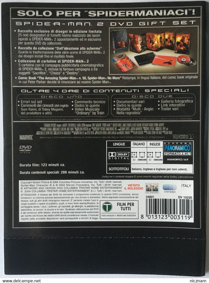 DVD SPIDERMAN 2 - Collector's Limited Edition (Version IT) - Tirage Limité - Exemplaire No 162 - Sciences-Fictions Et Fantaisie
