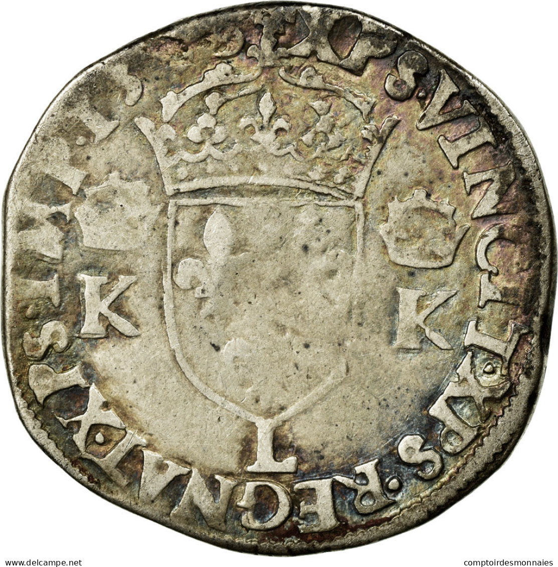 Monnaie, France, Teston, 1575, Bayonne, TB+, Argent, Duplessy:1069 - 1560-1574 Charles IX