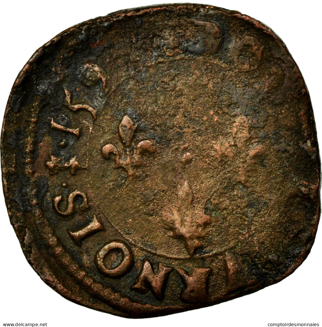 Monnaie, France, Double Tournois, 1594, Troyes, TB+, Cuivre, Duplessy:1186 - Andere & Zonder Classificatie