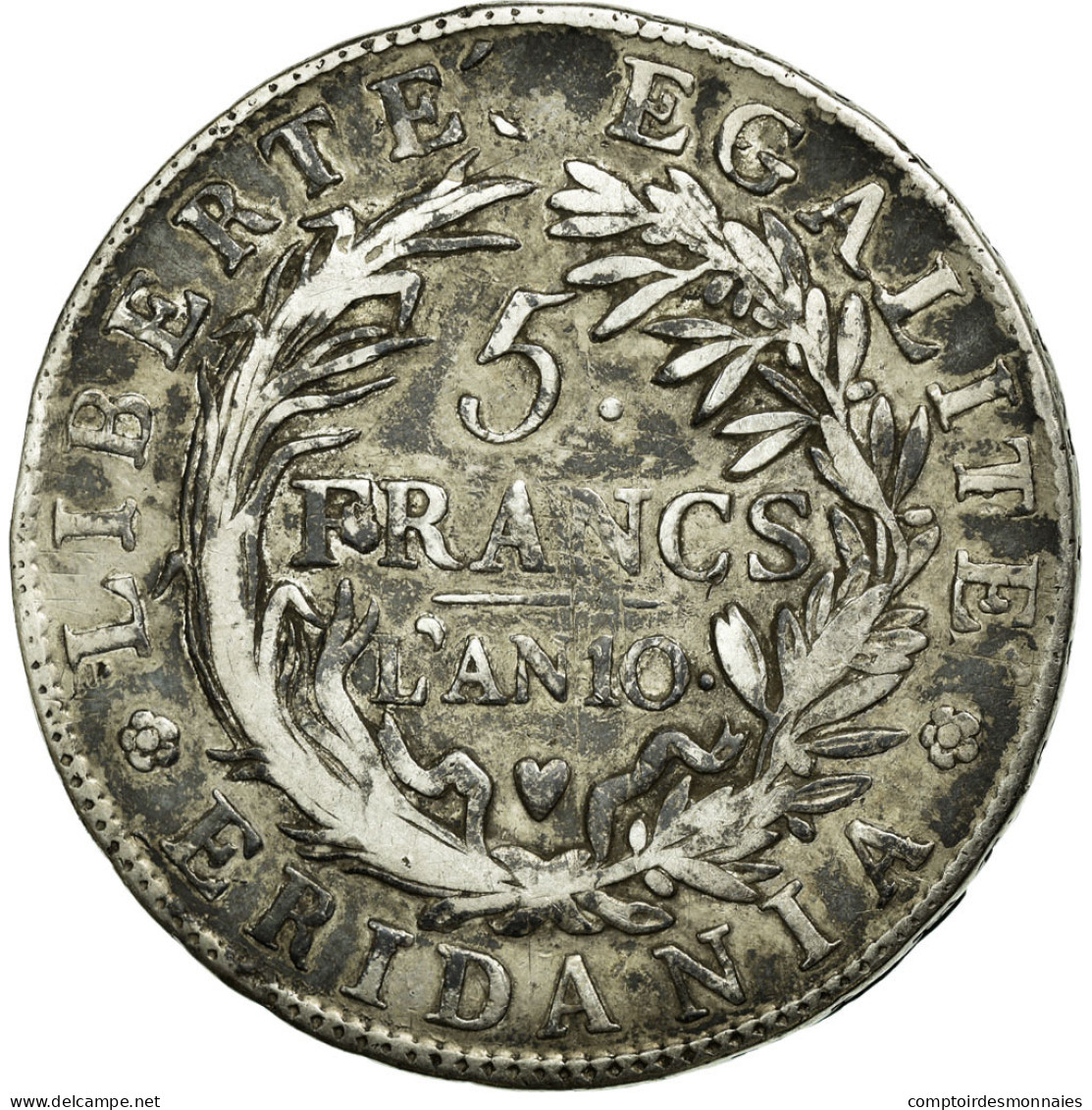 Monnaie, États Italiens, PIEDMONT REPUBLIC, 5 Francs, 1801, TB, Argent, KM:4 - Other & Unclassified