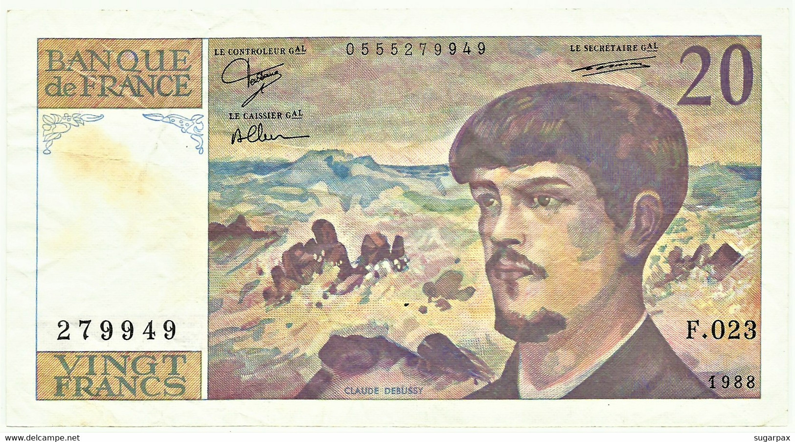 FRANCE - 20 Francs - 1988 - P 151.c - Serie F.023 - CLAUDE DEBUSSY - 20 F 1980-1997 ''Debussy''