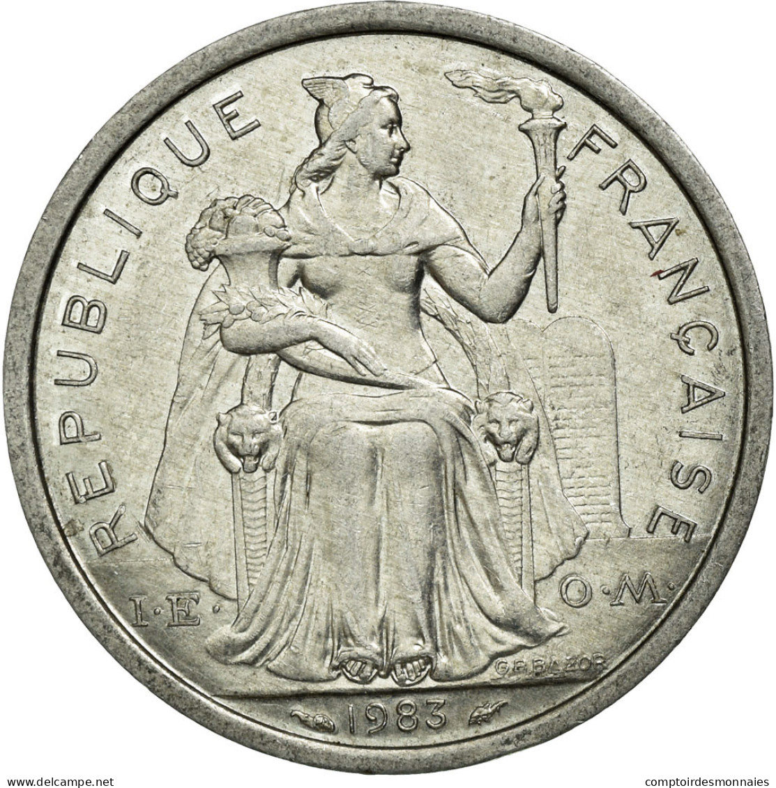 Monnaie, Nouvelle-Calédonie, 2 Francs, 1983, Paris, TTB+, Aluminium, KM:14 - Neu-Kaledonien