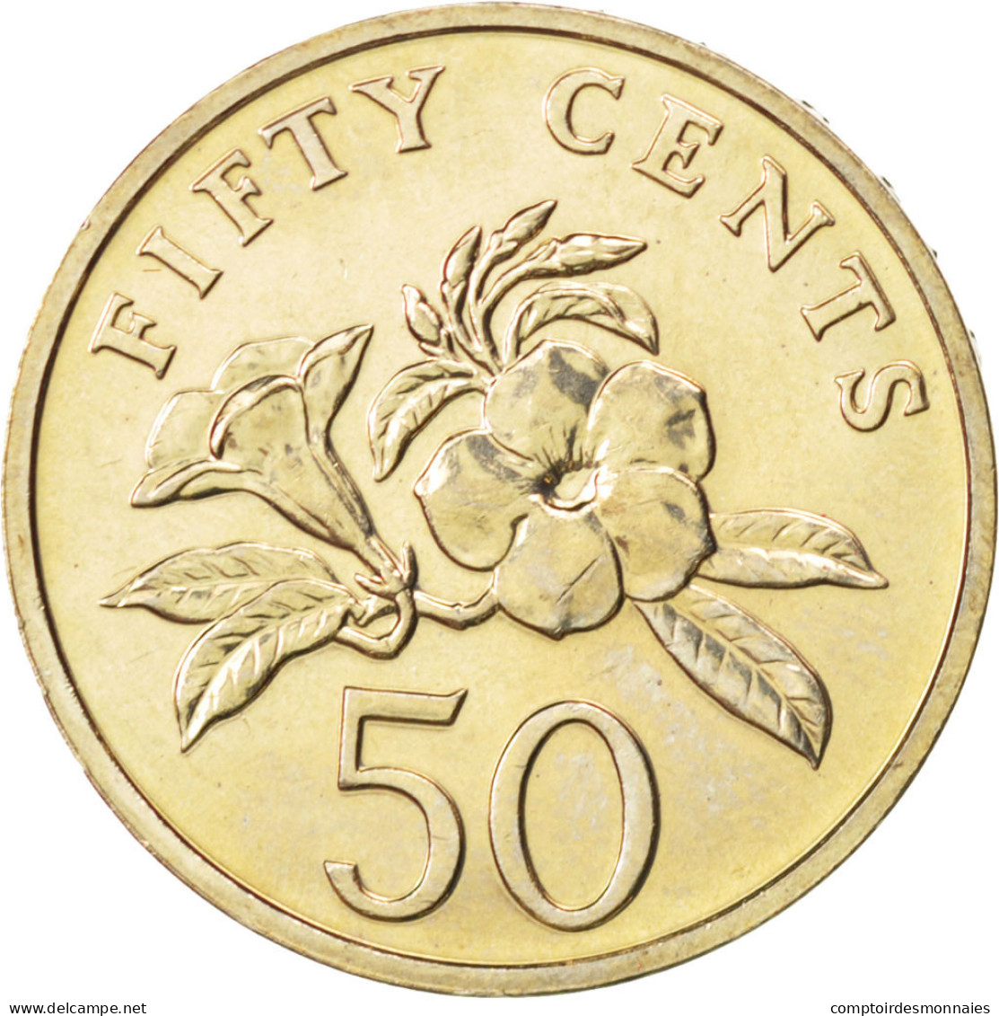 Monnaie, Singapour, 50 Cents, 1990, SPL, Copper-nickel, KM:53.2 - Singapour