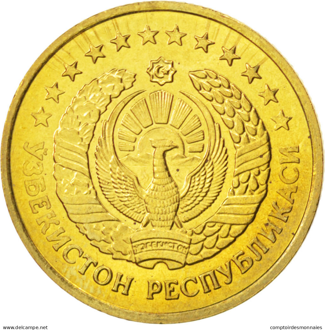 Monnaie, Uzbekistan, 5 Tiyin, 1994, SPL, Brass Plated Steel, KM:3.2 - Uzbekistan