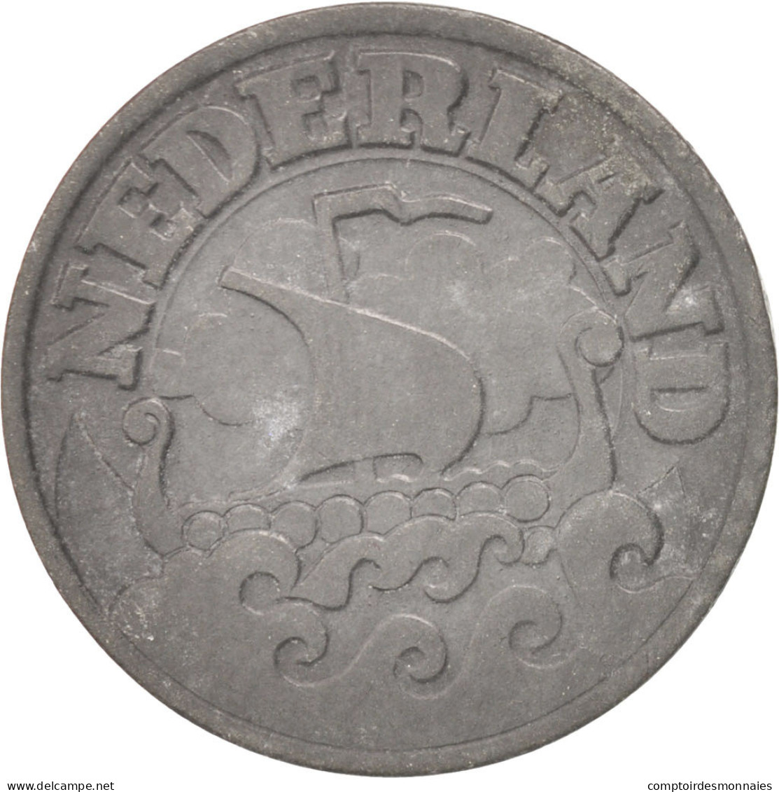 Monnaie, Pays-Bas, Wilhelmina I, 25 Cents, 1943, TTB, Zinc, KM:174 - 25 Centavos