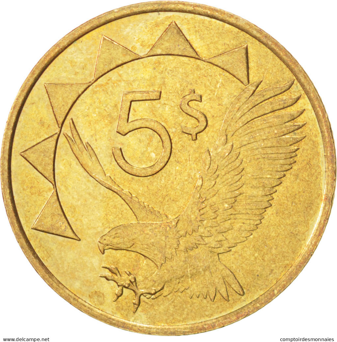 Monnaie, Namibia, 5 Dollars, 1993, SUP+, Laiton, KM:5 - Namibia