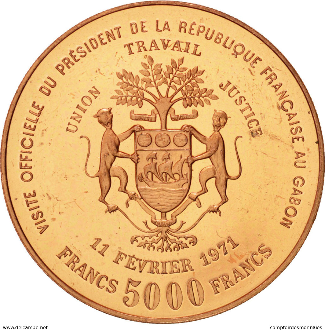 Monnaie, Gabon, 5000 Francs, 1971, Paris, SUP, Copper-Aluminum-Nickel, KM:E5 - Gabun