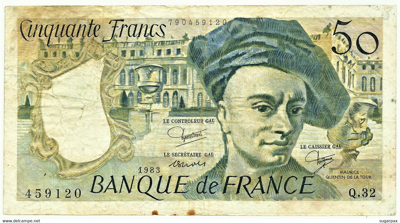 FRANCE - 50 Francs - 1983 - P 152.b - Serie Q. 32 - Quentin De La Tour - 50 F 1976-1992 ''Quentin De La Tour''