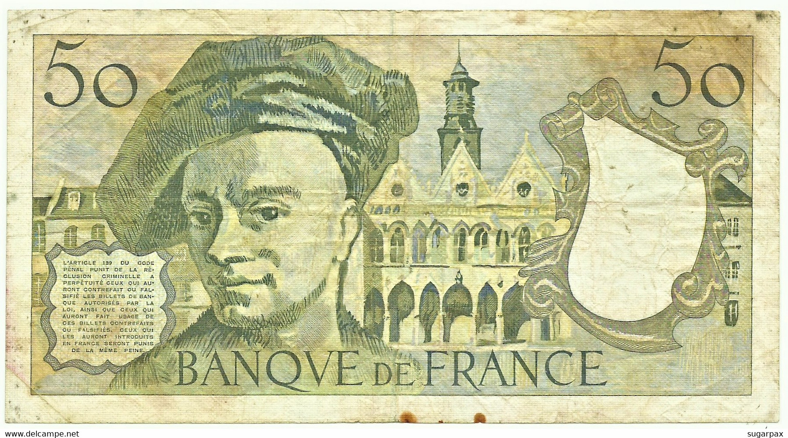 FRANCE - 50 Francs - 1983 - P 152.b - Serie Q. 32 - Quentin De La Tour - 50 F 1976-1992 ''quentin De La Tour''