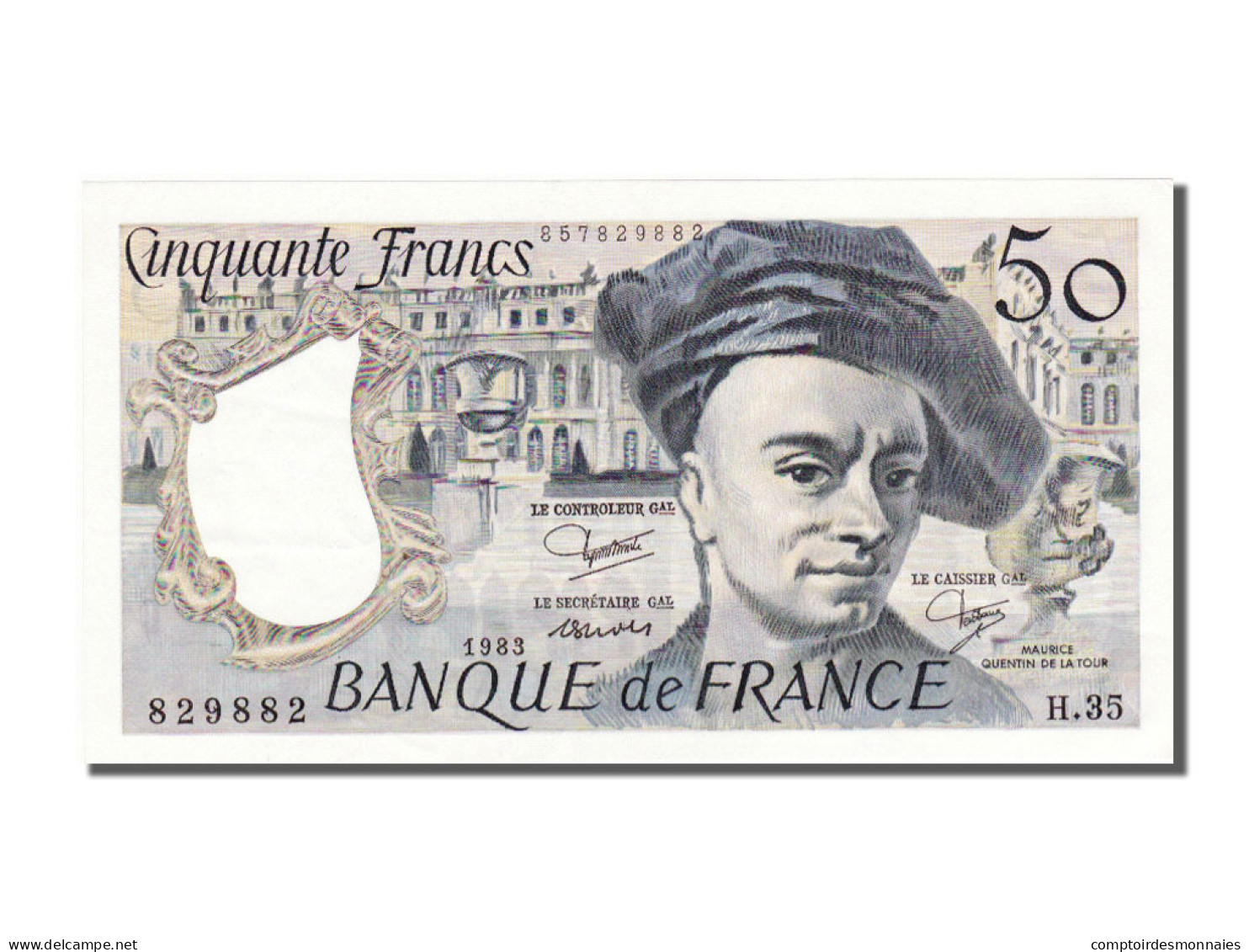 Billet, France, 50 Francs, 50 F 1976-1992 ''Quentin De La Tour'', 1983, SPL - 50 F 1976-1992 ''quentin De La Tour''