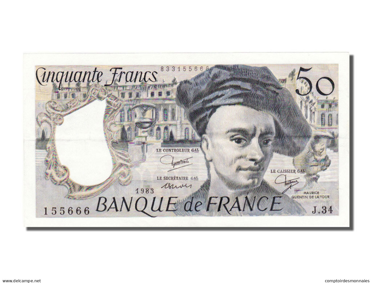 Billet, France, 50 Francs, 50 F 1976-1992 ''Quentin De La Tour'', 1983, SUP+ - 50 F 1976-1992 ''Quentin De La Tour''