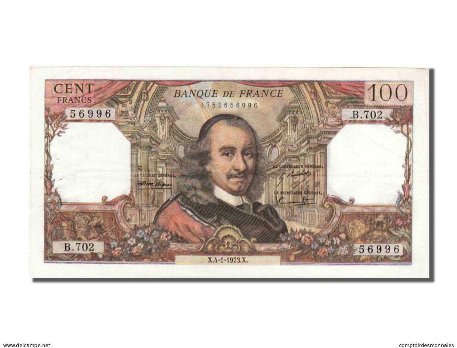 Billet, France, 100 Francs, 100 F 1964-1979 ''Corneille'', 1973, 1973-01-04 - 100 F 1964-1979 ''Corneille''