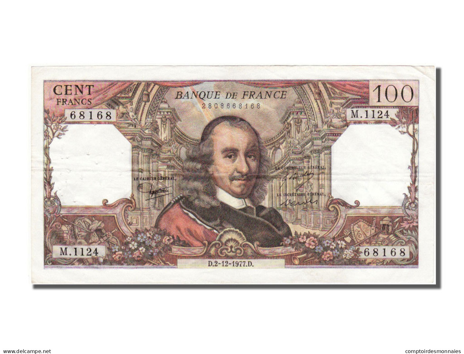 Billet, France, 100 Francs, 100 F 1964-1979 ''Corneille'', 1977, 1977-12-02 - 100 F 1964-1979 ''Corneille''