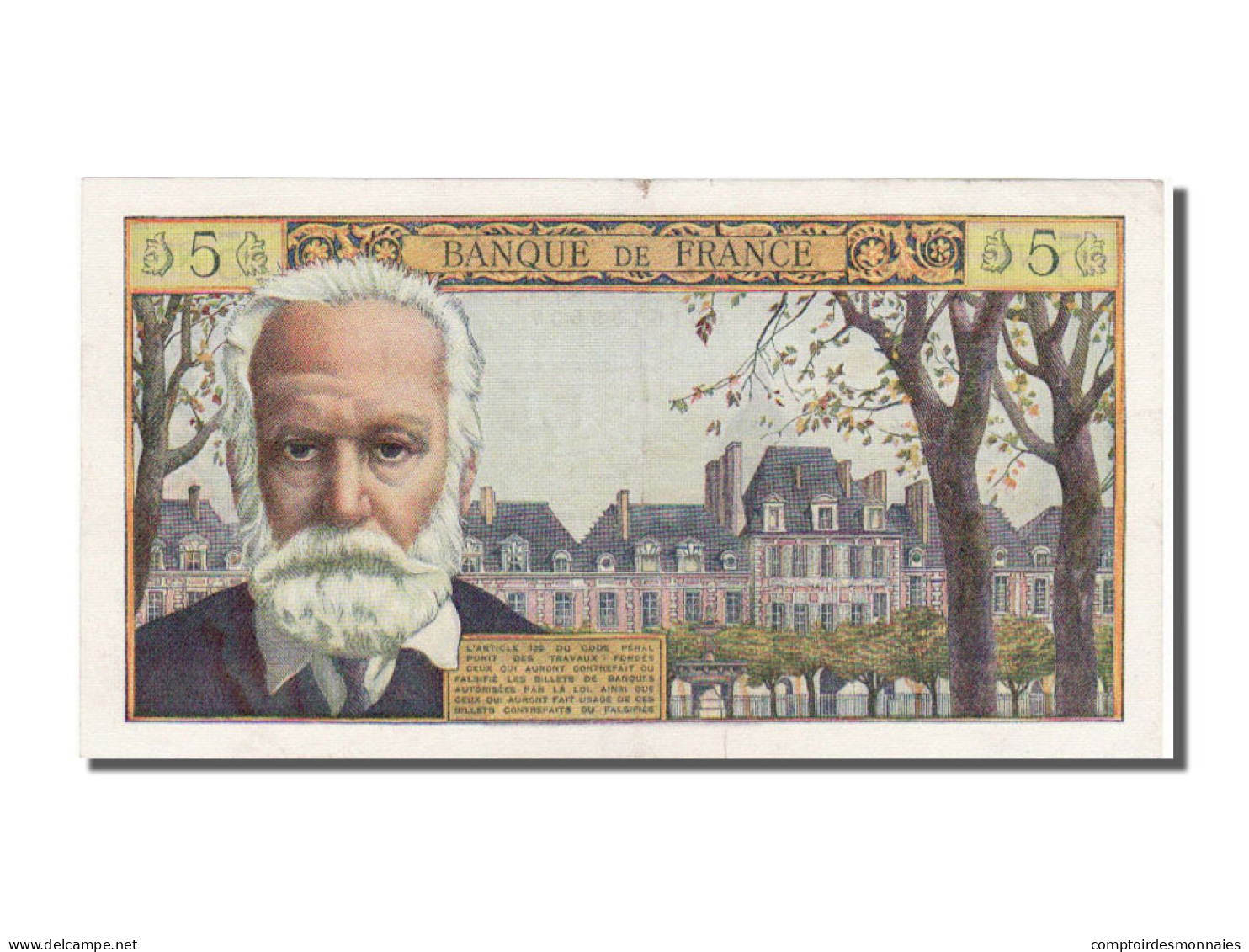 Billet, France, 5 Nouveaux Francs, 5 NF 1959-1965 ''Victor Hugo'', 1959 - 5 NF 1959-1965 ''Victor Hugo''