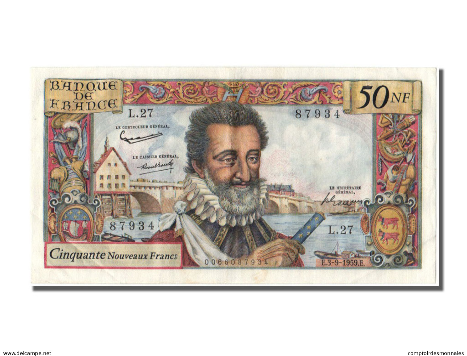 Billet, France, 50 Nouveaux Francs, 50 NF 1959-1961 ''Henri IV'', 1959 - 50 NF 1959-1961 ''Henri IV''