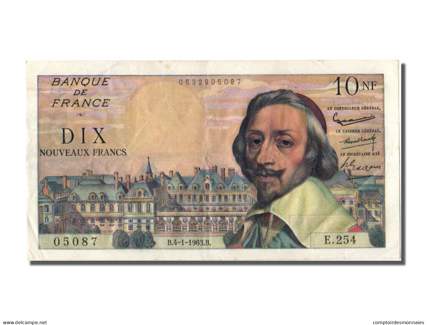 Billet, France, 10 Nouveaux Francs, 10 NF 1959-1963 ''Richelieu'', 1963 - 10 NF 1959-1963 ''Richelieu''