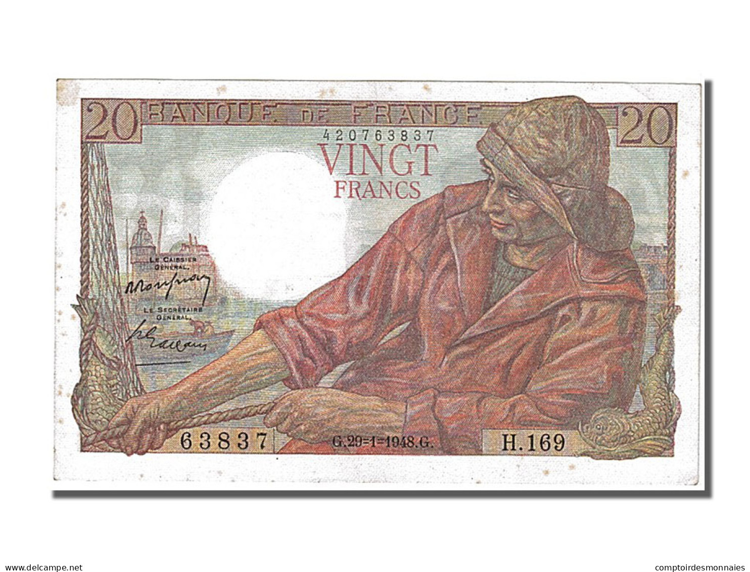 Billet, France, 20 Francs, 20 F 1942-1950 ''Pêcheur'', 1948, 1948-01-29, SUP+ - 20 F 1942-1950 ''Pêcheur''