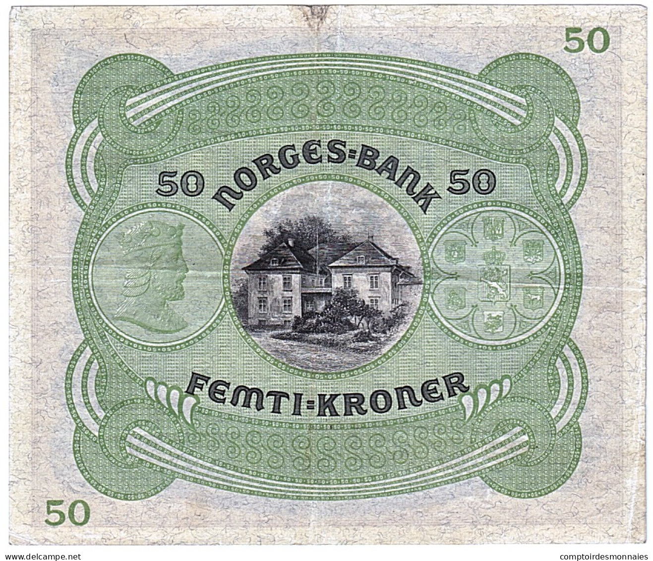 Billet, Norvège, 50 Kroner, 1937, TTB - Norvegia