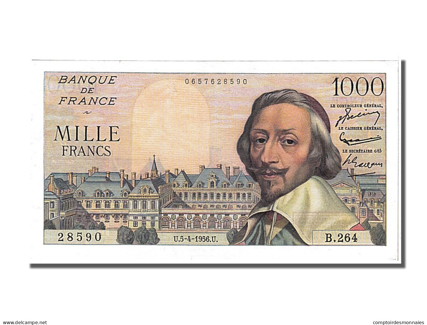 Billet, France, 1000 Francs, 1 000 F 1953-1957 ''Richelieu'', 1956, 1956-04-05 - 1 000 F 1953-1957 ''Richelieu''