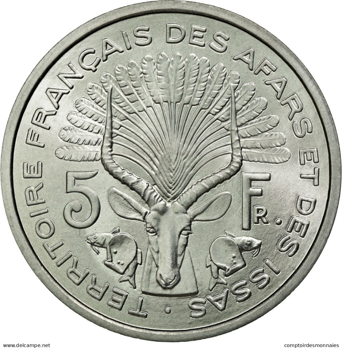 Monnaie, FRENCH AFARS & ISSAS, 5 Francs, 1968, Paris, FDC, Aluminium - Djibouti