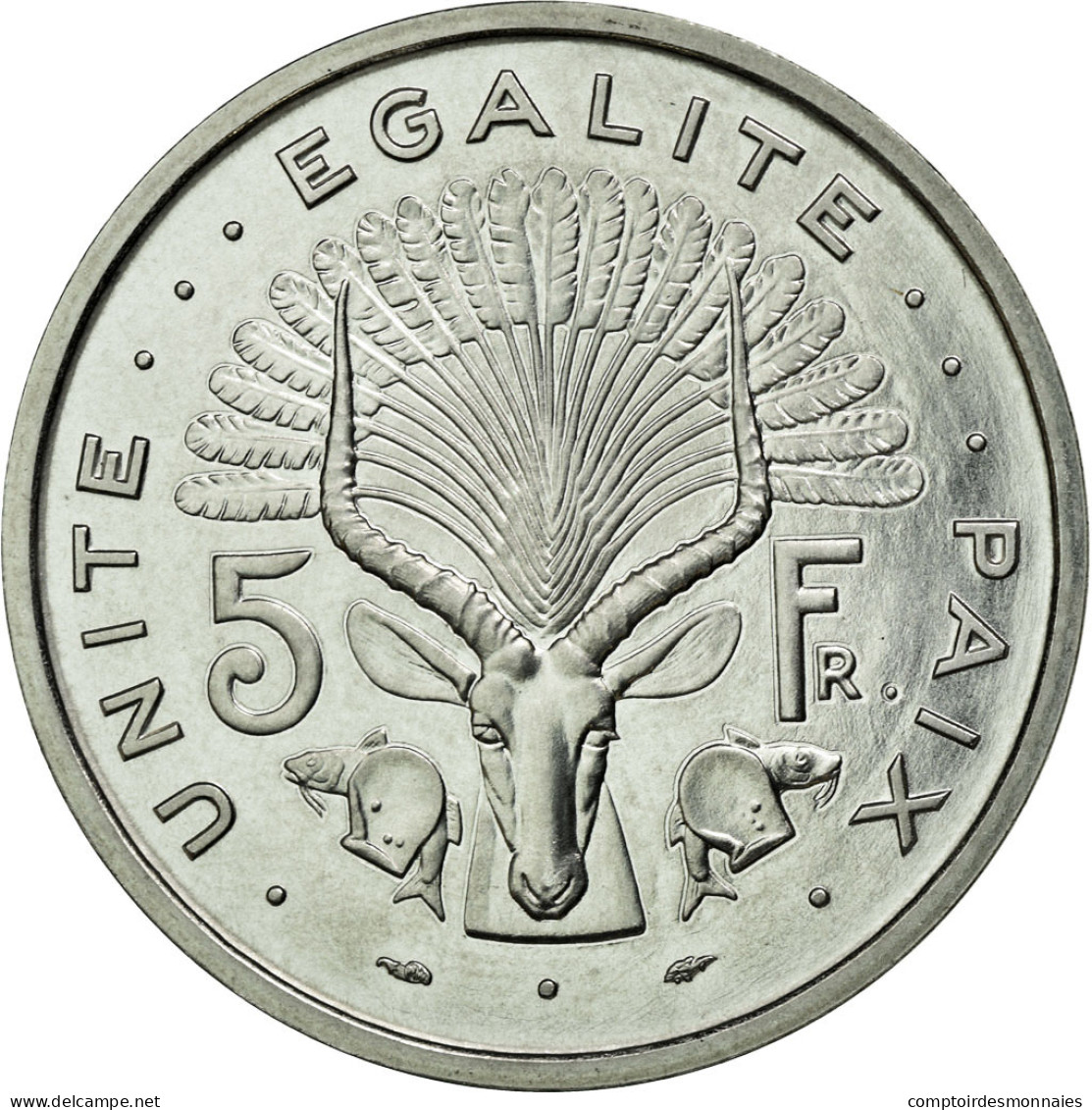 Monnaie, Djibouti, 5 Francs, 1977, FDC, Aluminium, KM:E3 - Djibouti