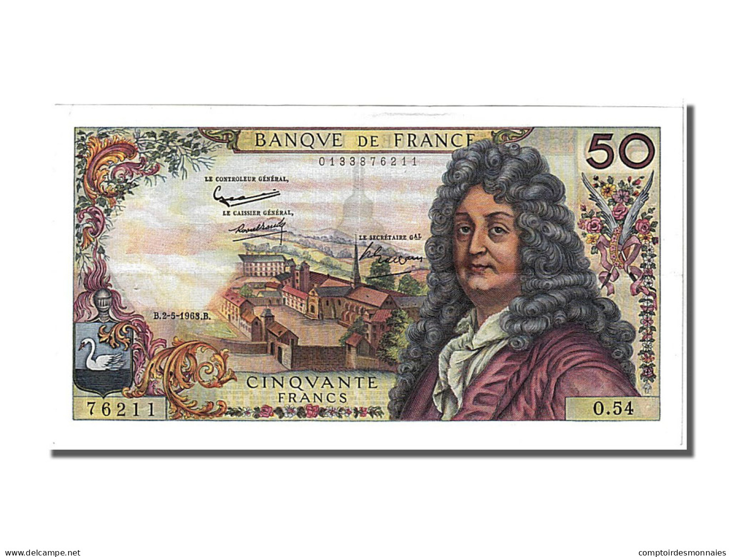 Billet, France, 50 Francs, 50 F 1962-1976 ''Racine'', 1963, 1963-05-02, TTB+ - 50 F 1962-1976 ''Racine''