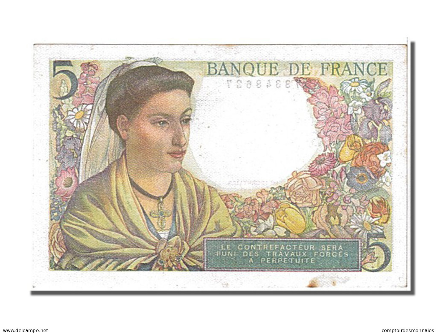 Billet, France, 5 Francs, 5 F 1943-1947 ''Berger'', 1947, 1947-10-30, SPL - 5 F 1943-1947 ''Berger''