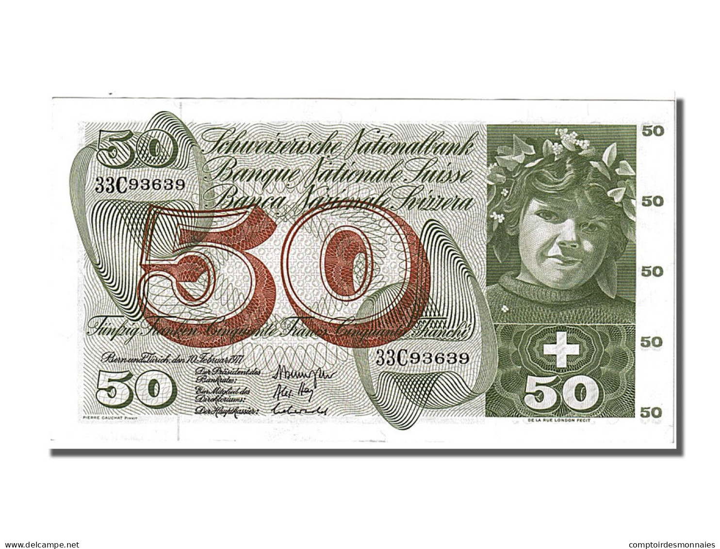 Billet, Suisse, 50 Franken, 1971, 1971-02-10, SPL - Suisse