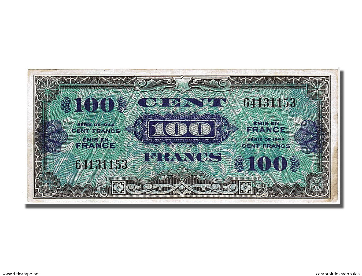 Billet, France, 100 Francs, 1944 Flag/France, 1944, TTB+, Fayette:20.1, KM:105a - 1944 Drapeau/France