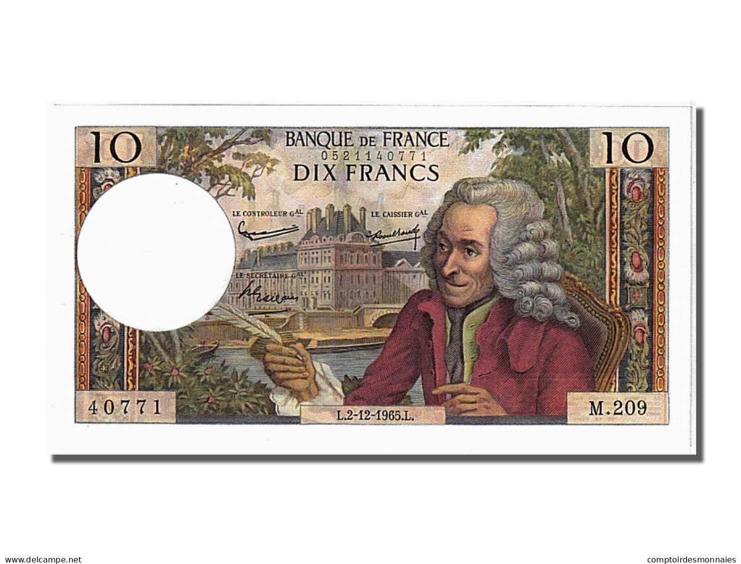 Billet, France, 10 Francs, 10 F 1963-1973 ''Voltaire'', 1965, 1965-12-02, NEUF - 10 F 1963-1973 ''Voltaire''