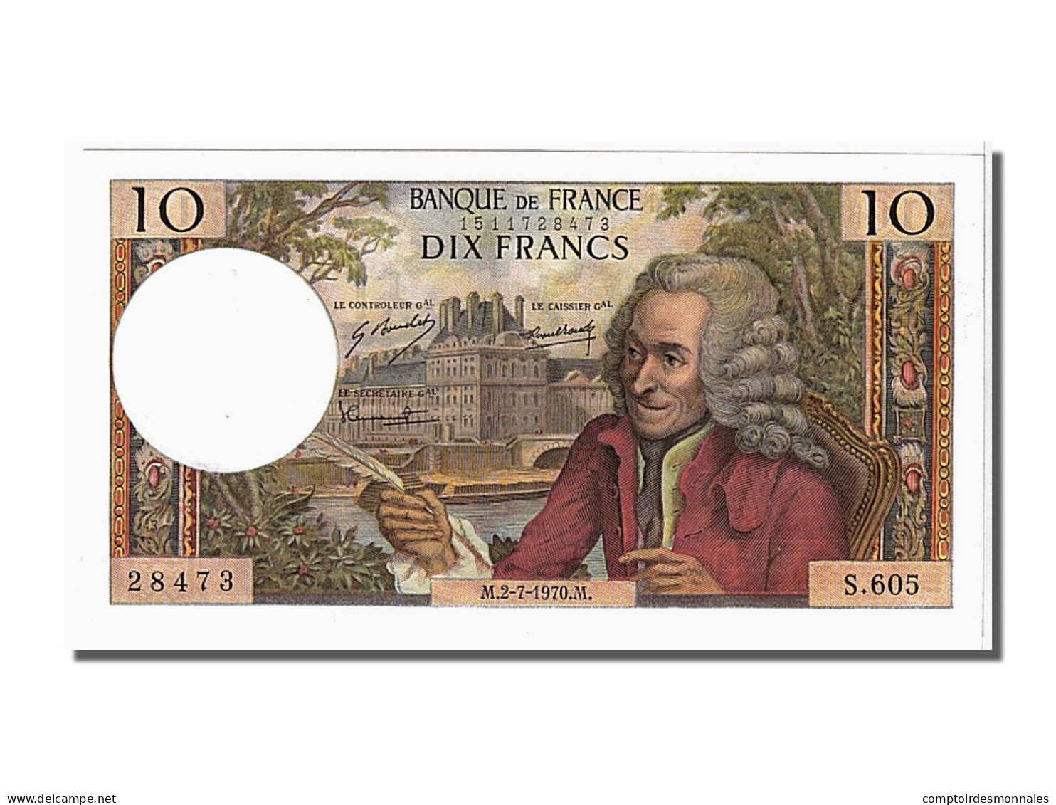 Billet, France, 10 Francs, 10 F 1963-1973 ''Voltaire'', 1970, 1970-07-02, SPL - 10 F 1963-1973 ''Voltaire''