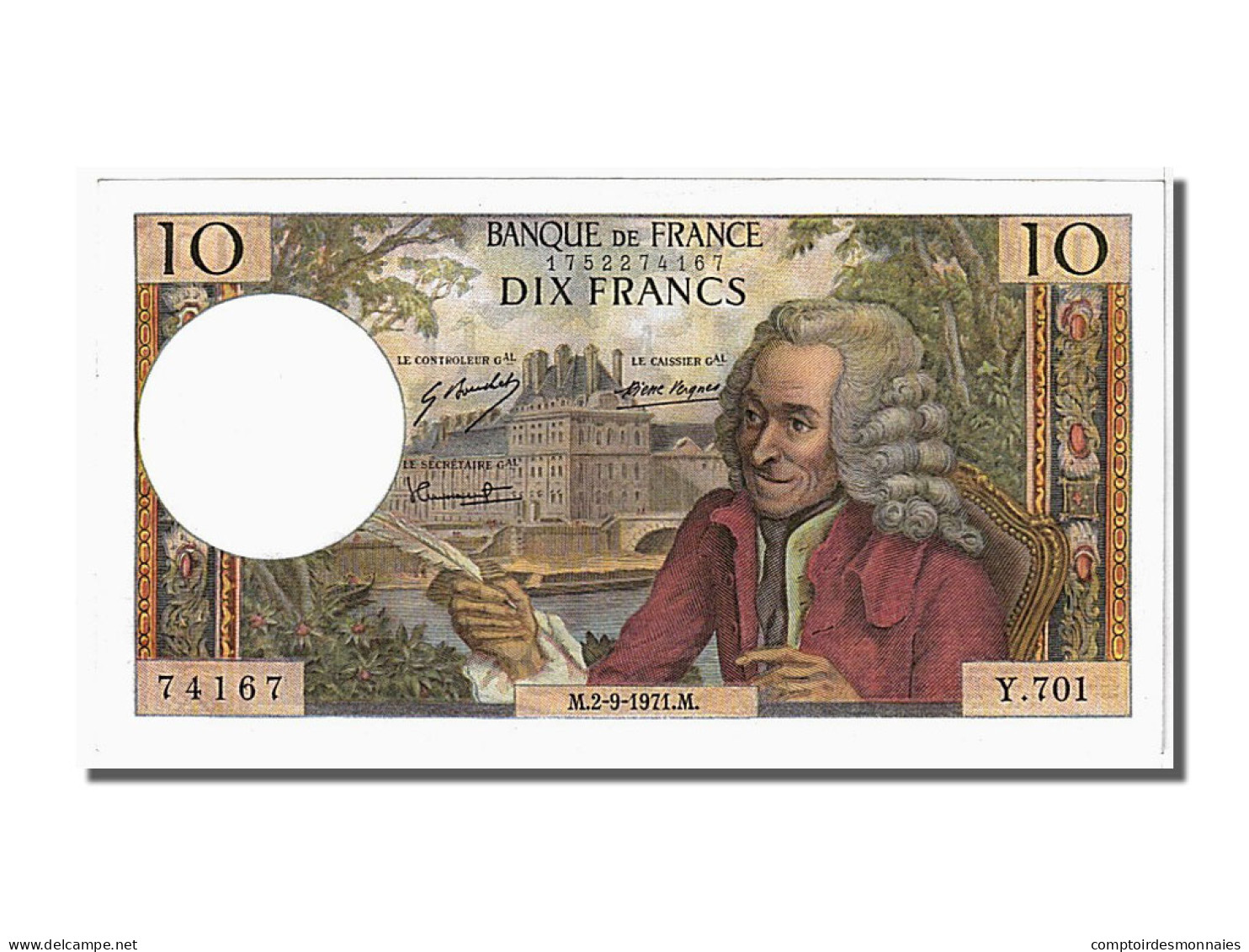 Billet, France, 10 Francs, 10 F 1963-1973 ''Voltaire'', 1971, 1971-09-02, NEUF - 10 F 1963-1973 ''Voltaire''