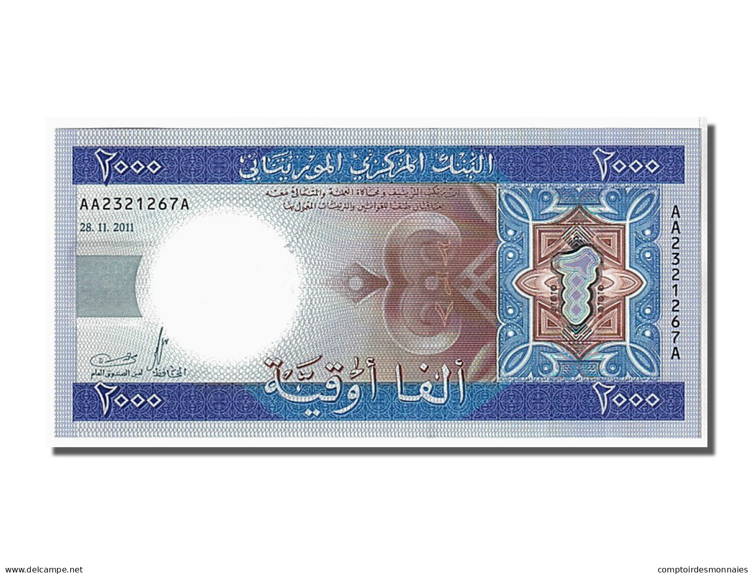 Billet, Mauritanie, 2000 Ouguiya, 2011, NEUF - Mauritanie