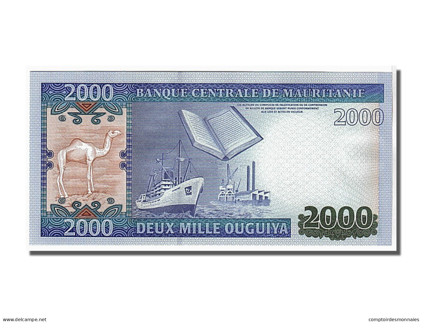 Billet, Mauritanie, 2000 Ouguiya, 2011, NEUF - Mauritanien