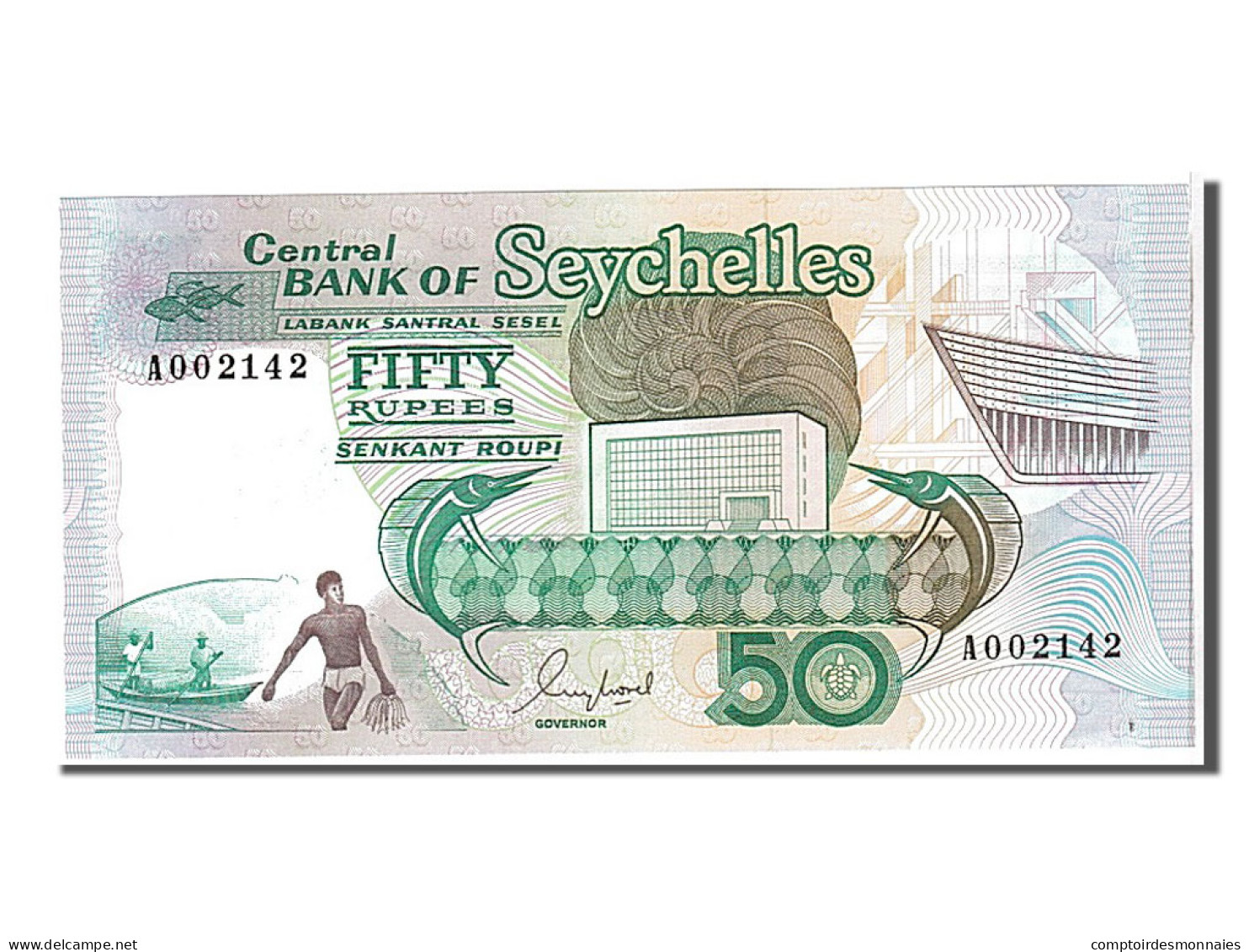 Billet, Seychelles, 50 Rupees, 1989, KM:34, NEUF - Seychellen