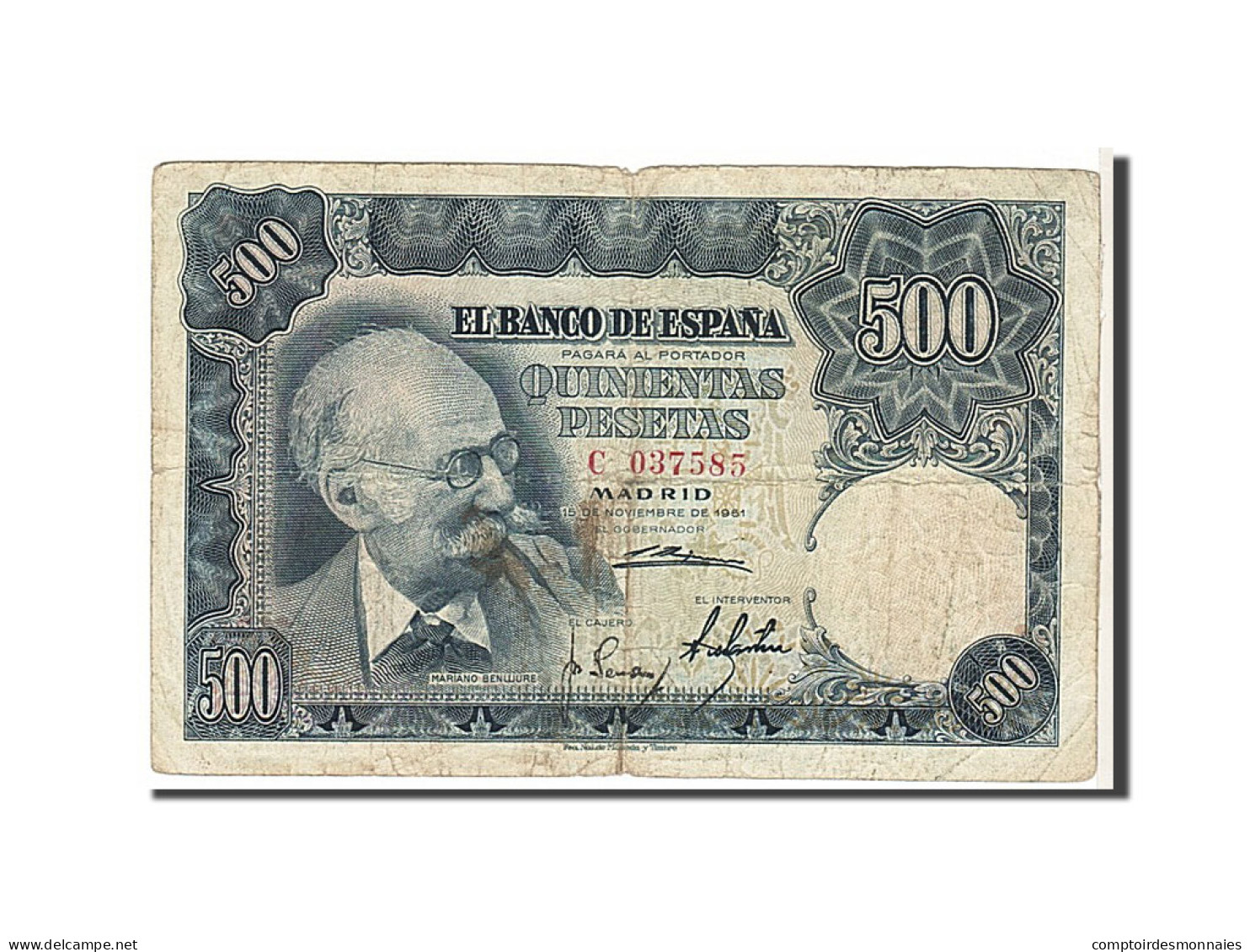 Billet, Espagne, 500 Pesetas, 1951, KM:142a, TB - 500 Pesetas