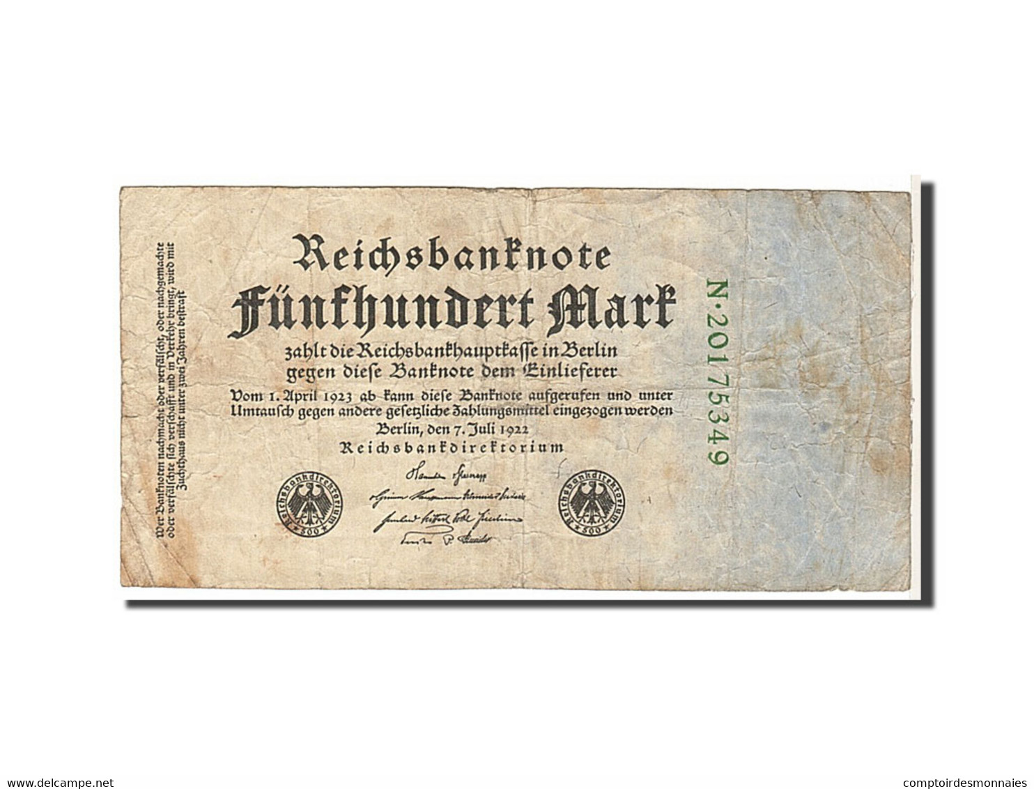 Billet, Allemagne, 500 Mark, 1923, KM:74c, TTB - 500 Mark