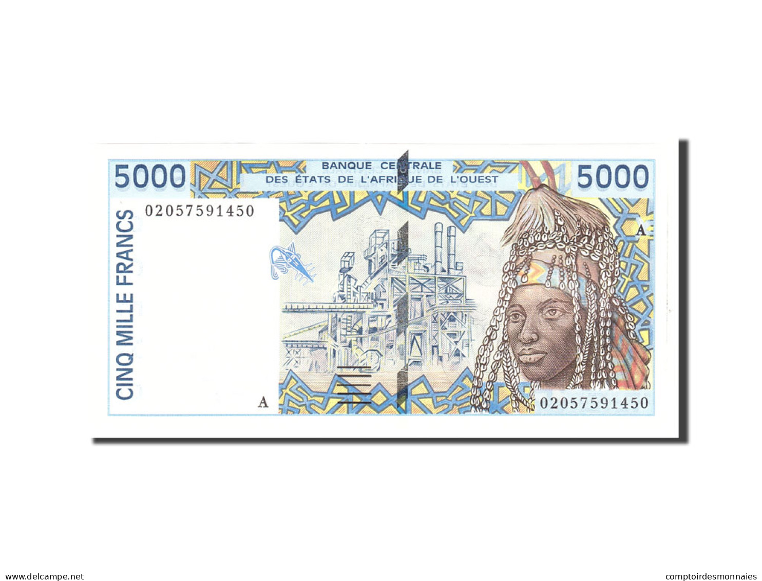 Billet, West African States, 5000 Francs, 2002, Undated, KM:913Sg, NEUF - West African States