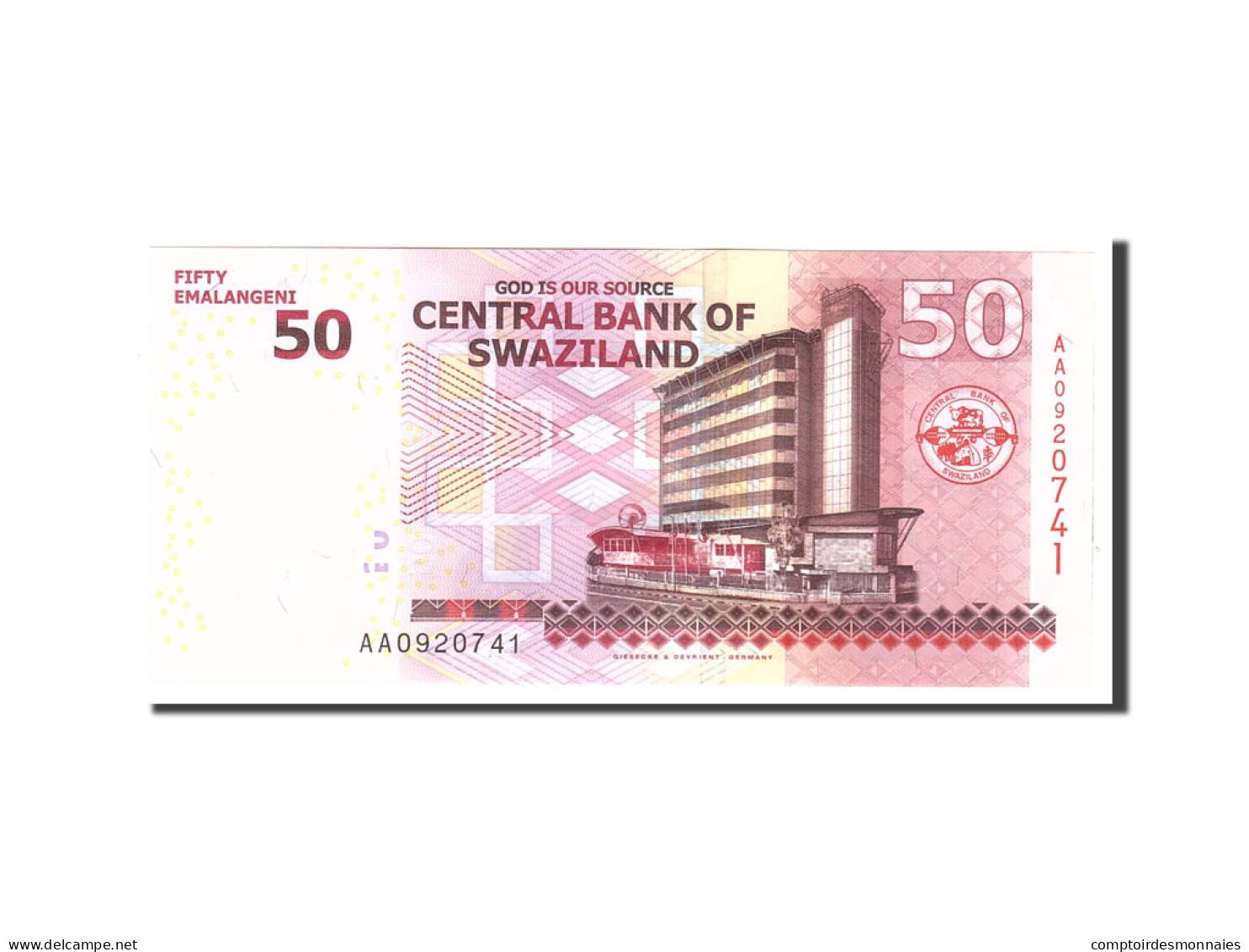 Billet, Swaziland, 50 Emalangeni, 2010, 2010-09-06, KM:38a, NEUF - Swasiland