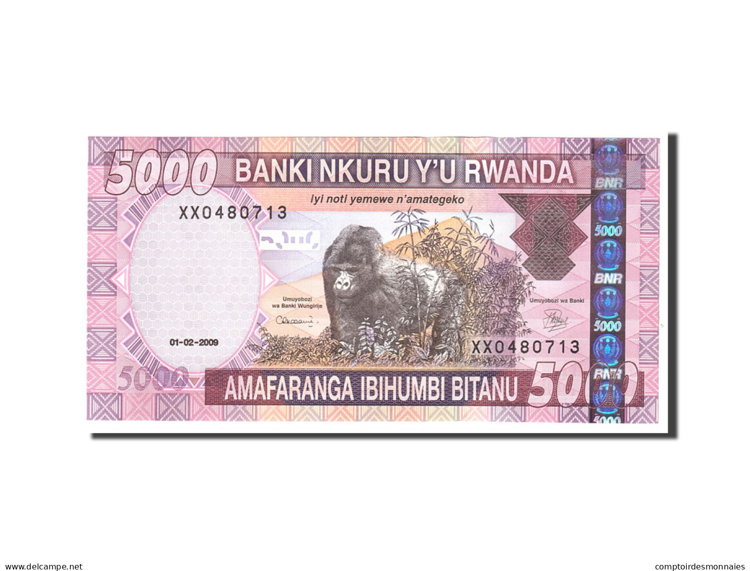 Billet, Rwanda, 5000 Francs, 2009, 2009-02-01, KM:33b, NEUF - Ruanda
