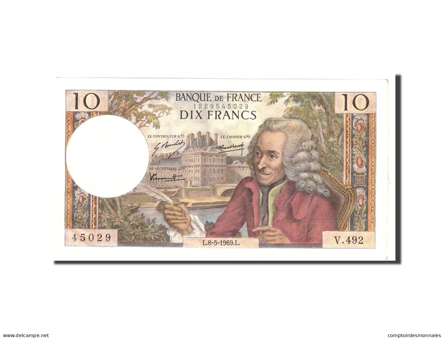 Billet, France, 10 Francs, 1969, 1969-05-08, SPL, Fayette:62.38, KM:147c - 10 F 1963-1973 ''Voltaire''