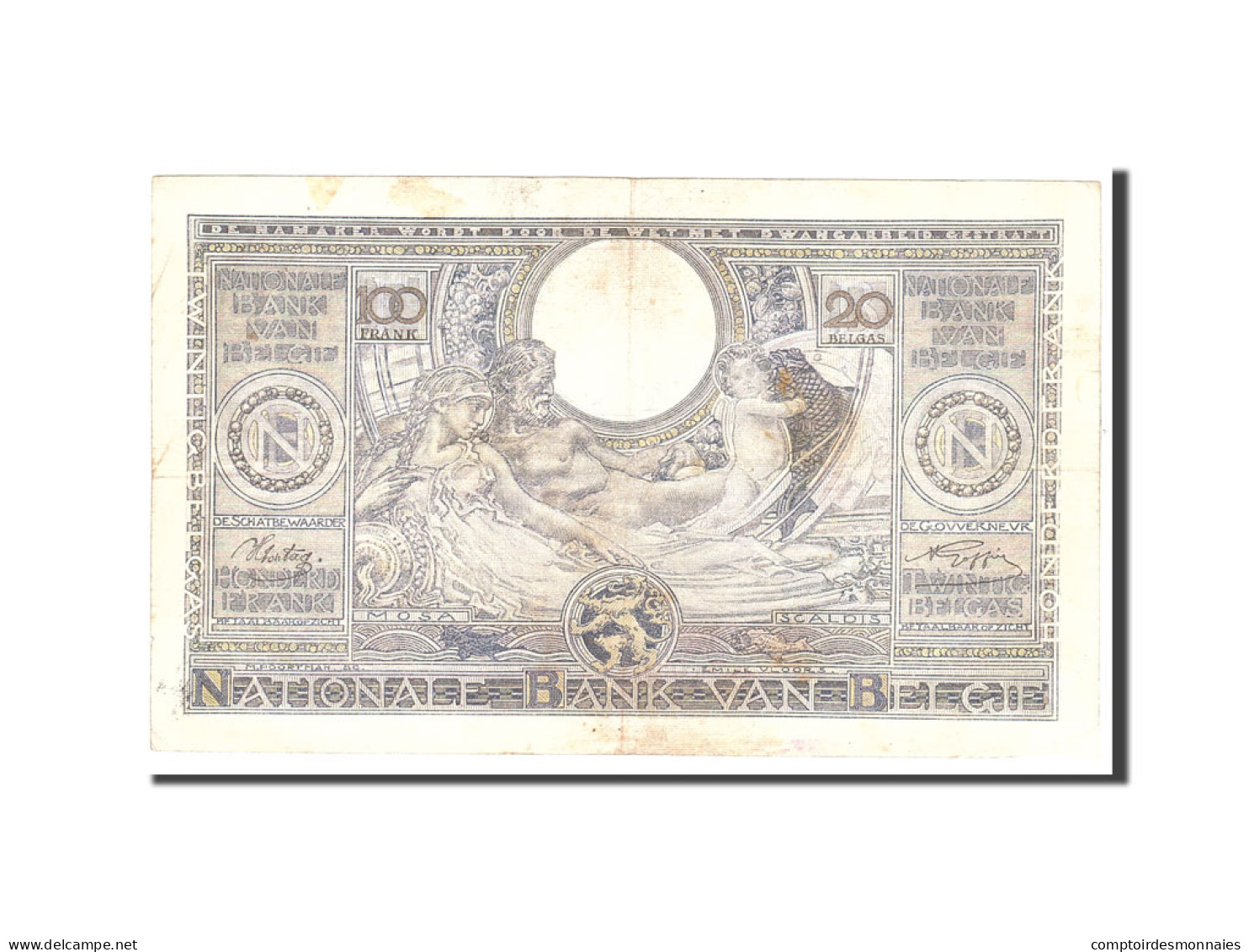 Billet, Belgique, 100 Francs-20 Belgas, 1941, 1941-09-01, KM:107, TB+ - 100 Francos & 100 Francos-20 Belgas