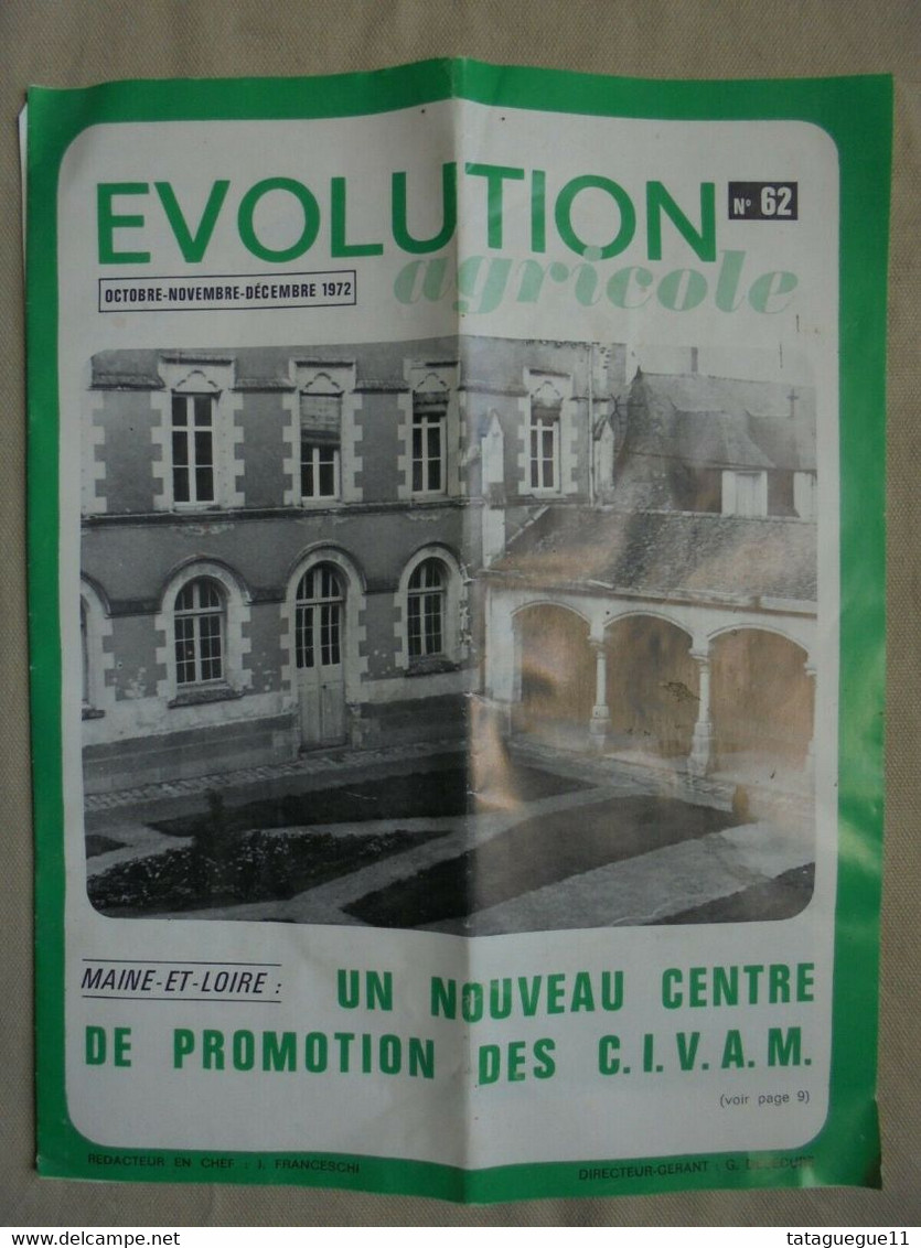 Ancien - Revue Evolution Agricole N° 62 Oct-Nov-Décembre 1972 - Tijdschriften & Catalogi