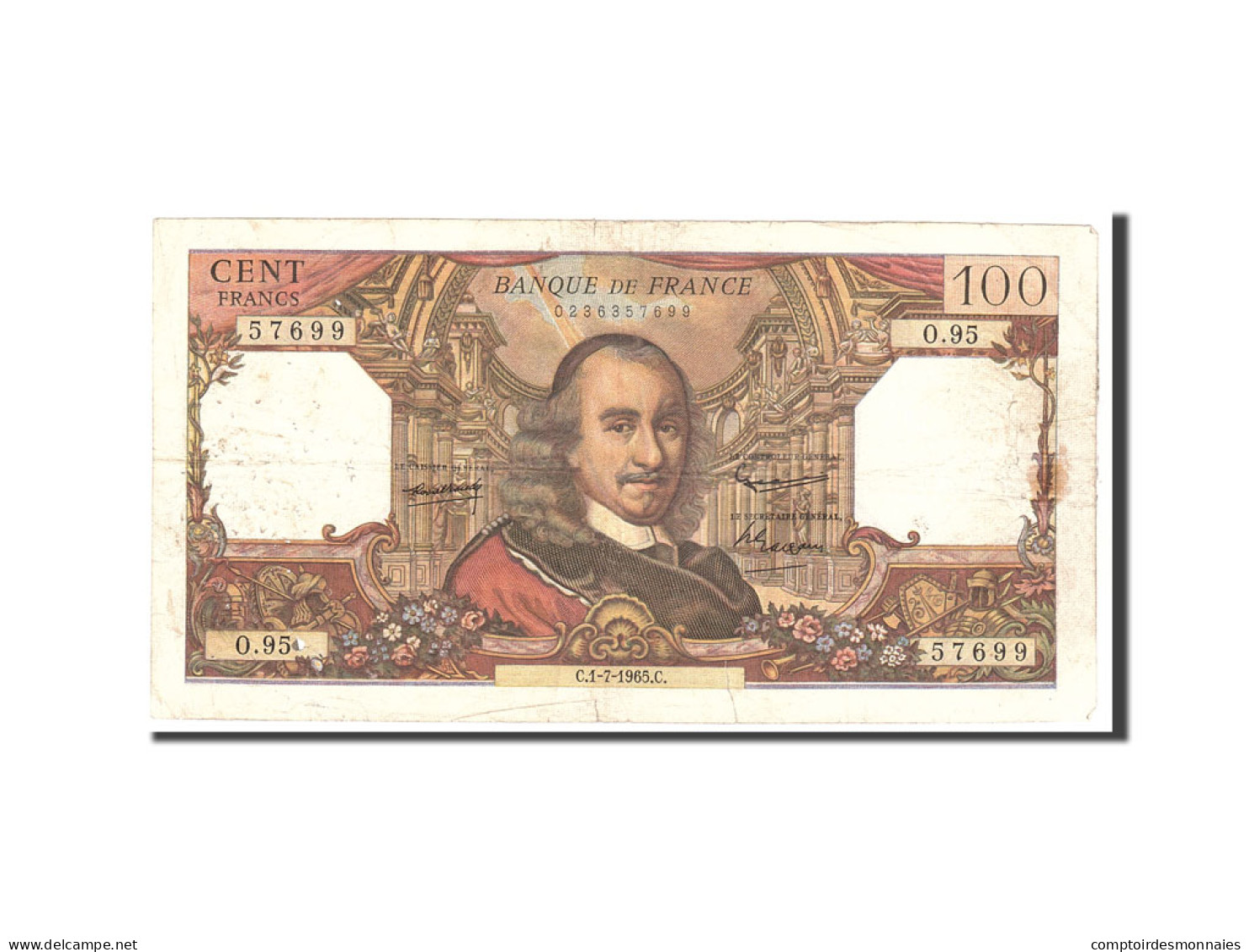 Billet, France, 100 Francs, 1965, 1965-07-01, TB, Fayette:65.8, KM:149a - 100 F 1964-1979 ''Corneille''