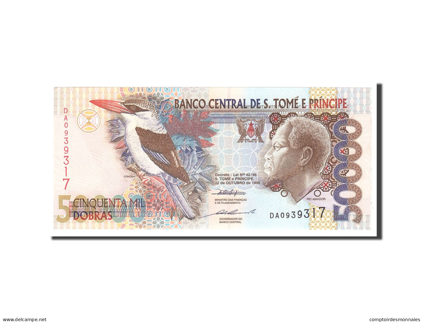 Billet, Saint Thomas And Prince, 50,000 Dobras, 1996, 1996-10-22, KM:68a, NEUF - São Tomé U. Príncipe