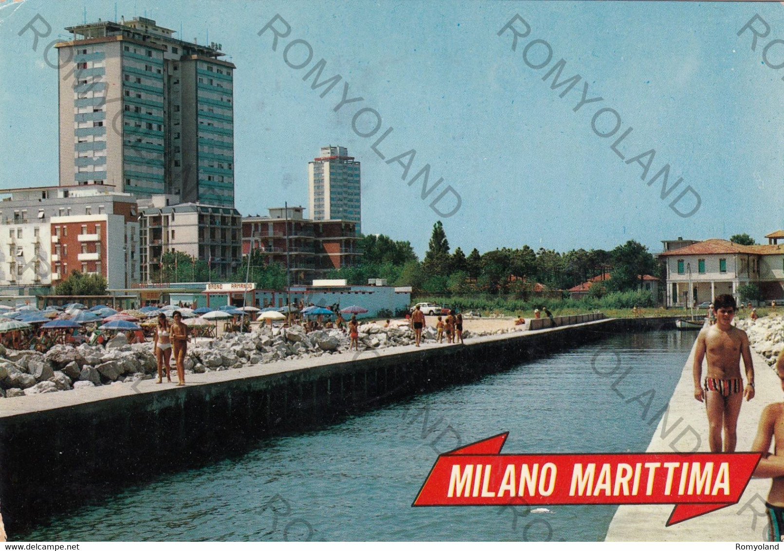 CARTOLINA  MILANO MARITIMA,RAVENNA,EMILIA ROMAGNA,IL PORTO CANALE,SPIAGGIA,BARCHE,ESTATE,SOLE,VACANZA,VIAGGIATA 1978 - Ravenna